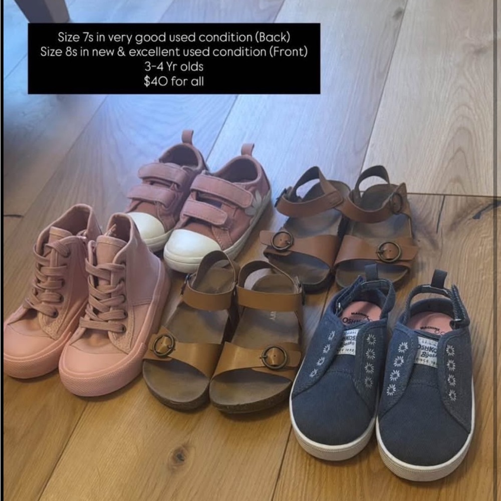 Girls size 7 & 8 shoes and sandals